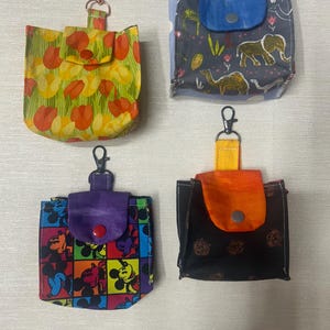 Fabric key holder Earphone holder pouch Accessory case | Coin Card pouch | Earphone keeper | Keyring organiser iPod holder