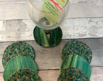 Various Green - Wine Coasters Wine Cozies Brandy Champagne Gin Glass Coaster Wine Glass Slippers Wine Coaster Pocket Wine Stemware Gift