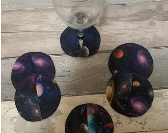 Planets Space Wine Coasters Wine Cozies Brandy Champagne Gin Glass Coasters Wine Glass Slippers Wine Coaster Pocket Wine Stemware  Gift