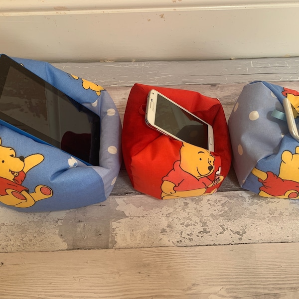 Pooh Bear & Pals iPad Pro iPad Stand Beanbag Support Pillow Kindle Device E-Reader Tablet Cushion Key Fob Iphone Holder Phone/Glasses Pouch