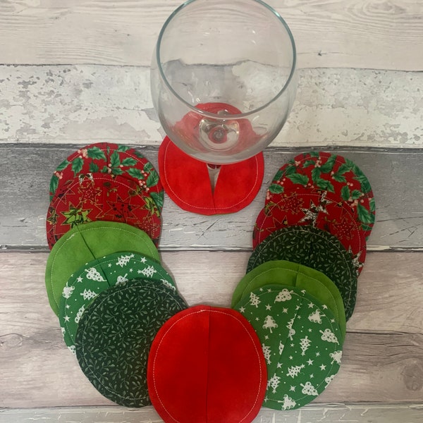 Various Christmas Wine Coasters Wine Cozies Brandy Champagne Gin Glass Coaster Wine Glass Slippers Wine Coaster Pocket Wine Stemware Gift
