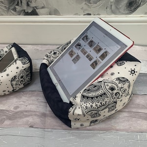 Elephant iPad Pro iPad Stand Beanbag Support Pillow Kindle Device E-Reader Tablet Cushion Key Fob Iphone Holder Phone/Glasses Pouch
