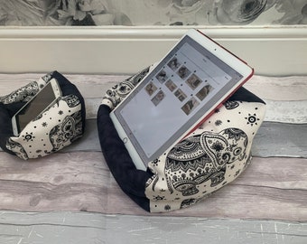 Elephant iPad Pro iPad Stand Beanbag Support Pillow Kindle Device E-Reader Tablet Cushion Key Fob Iphone Holder Phone/Glasses Pouch