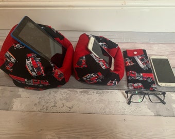 Fire Engines iPad Pro Cushion iPad Stand Tablet Beanbag Nintendo Switch Pillow Kindle Device Holder Nook E-Reader Iphone Phone Gadget Stand