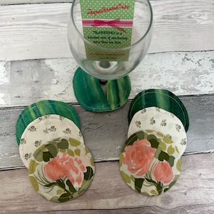 Verschiedene grüne Untersetzer Wein Untersetzer Cozies Gin Brandy Champagner Glasuntersetzer Weinglas Hausschuhe Wein Untersetzer Taschenwein Stemware Geschenk