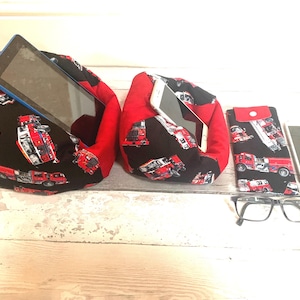 Fire Engines iPad Pro Cushion iPad Stand Tablet Beanbag Nintendo Switch Pillow Kindle Device Holder Nook E-Reader Iphone Phone Gadget Stand