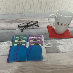 Soporte para bolsitas de té de tela/billetera Cierre de botón Capacidad para 6 bolsitas de té Estuche para bolsitas de té y juego de posavasos Organizador de bolsitas de té Estuche para bolsitas de té de viaje Regalo.