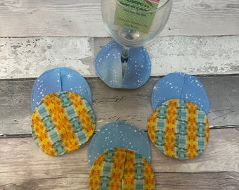 Coasters - Wine Coasters Wine Cozies Gin Brandy Champagne Glass Coaster Wine Glass Slippers Wine Coaster Pocket Wine Stemware Gift.