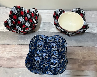 Various Microwave Bowl Cozies. Soup Bowl Cosy Microwavable bowl holder Bowl Hugger Birthday Gift  Mum Grandma Her Friend House warming gift.