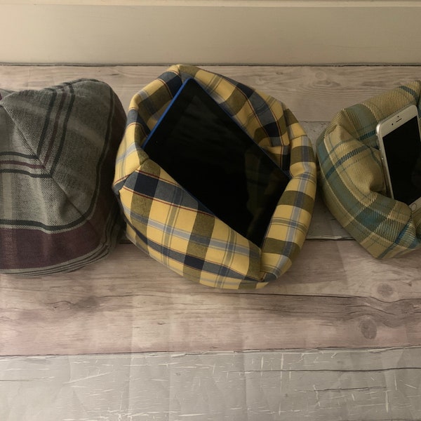 Various Tartan iPad Pro iPad Stand Beanbag Support Pillow Kindle Device Nook E-Reader Tablet Cushion Desktop Tidy Iphone Phone Holder Gift