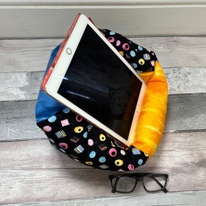 Retro Sweets liquorice iPad Pro Cushion iPad Tablet Beanbag Support Pillow Kindle Device Stand E-Reader Iphone Phone Holder Key Fob Wristlet