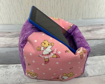 Ballet dancing bear iPad Pro iPad Stand Support Pillow Kindle Device E-Reader Tablet Cushion Key Fob Iphone Holder Phone/Glasses Pouch