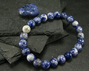 Sodalite Genuine Bracelet ~ 7 Inches  ~ 8mm Round Beads