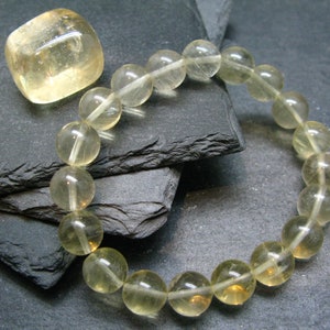 Gelber Fluorit Armband ~ 7 Zoll ~ 10 mm Runde Perlen