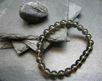 Agni Manitite Cintamani Stone Tektite Genuine Bracelet ~ 7 Inches  ~ 8mm Round Beads