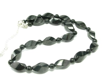Shungite Necklace with Nicely Tumbled Beads From Russia - 18"