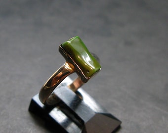 Rare Black Opal Sterling Silver Ring From Australia - Size 6