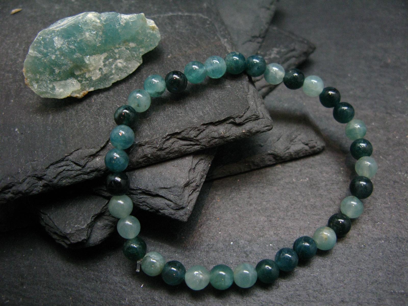 Rare Grandidierite Genuine Bracelet ~ 7 Inches  ~ 6mm Round Beads
