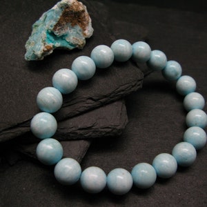 Äkta Smithsonite-armband ~ 18 cm ~ 10 mm runda pärlor