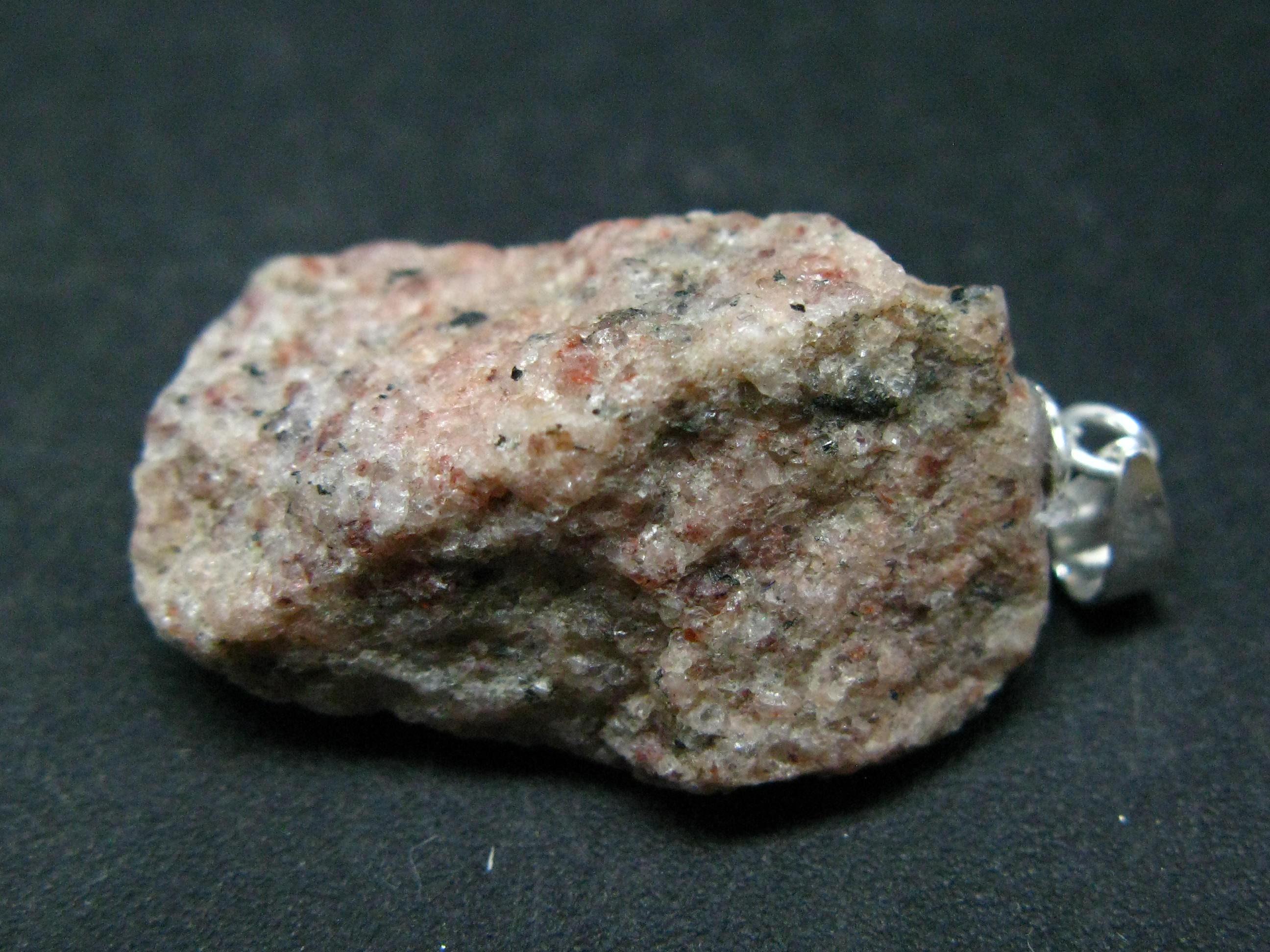 Rosophia Stone Silver Pendant From Rocky Mountains - 1.2" - 5.1 Grams