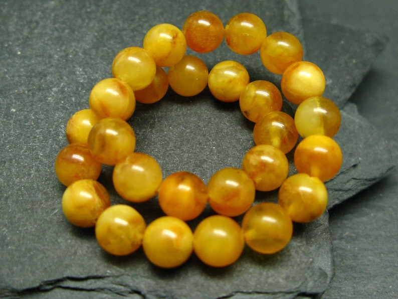 Butterscotch Baltic Amber Genuine Bracelet ~ 7 Inches ~ 7mm Round Beads