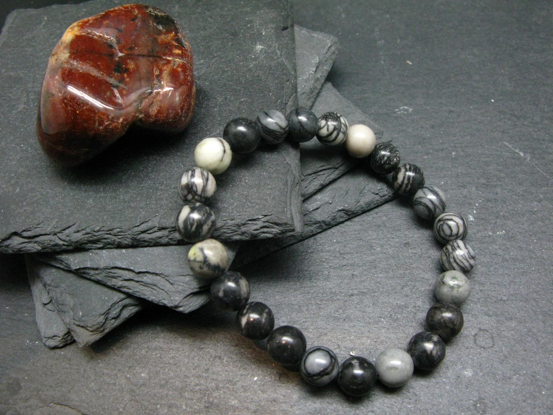 ピカソ ジャスパー 純正ブレスレット ~ 7 インチ ~ 8 mm ラウンド