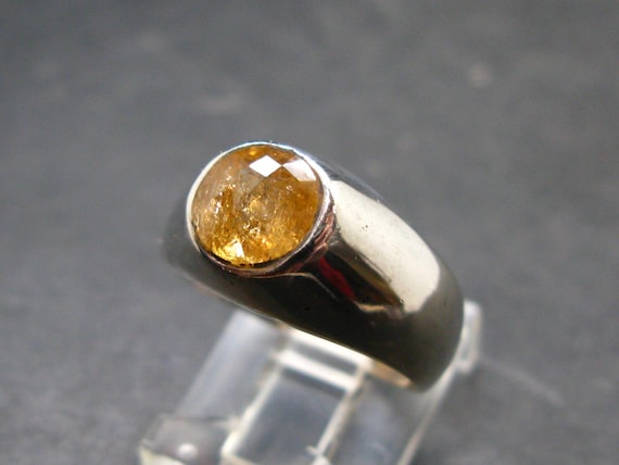 Fabulous Untreated Faceted Gem Imperial Topaz 925 Silver Ring from Brazil - Size 6.25 - 6.30 Grams