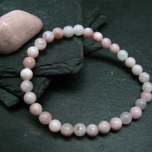Pink Petalite Genuine Bracelet ~ 7 Inches  ~ 6mm Round Beads