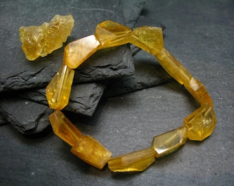 Heliodor Golden Beryl Genuine Bracelet ~ 7 Inches  ~ 16mm Facetted Beads