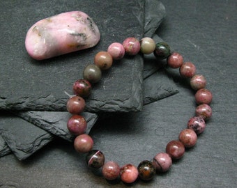 Cobaltocalcite Cobaltoan Calcite Genuine Bracelet ~ 7 Inches  ~ 8mm  Round Beads