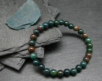 Bloodstone Genuine Bracelet ~ 7 Inches  ~ 6mm Round Beads