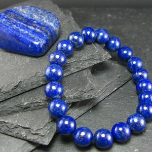 Lapis Lazuli Lazurite Genuine Bracelet ~ 7 Inches  ~ 10mm Round Beads