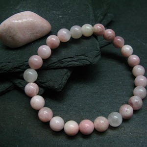 Pink Petalite Genuine Bracelet ~ 7 Inches  ~ 8mm Round Beads