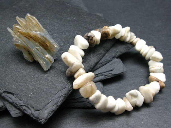 Barite Genuine Bracelet ~ 7 Inches  ~ 12mm Tumbled Beads