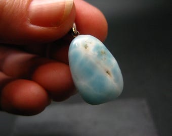 ドミニカ共和国産の希少なブルー ラリマー ペクトライト シルバー