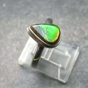 Ammolite Amolite Sterling Silver Ring From Canada - 3.0 Grams - Size 7