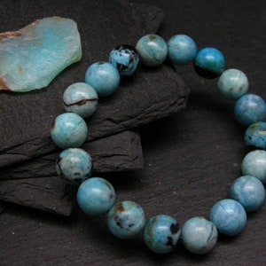 Blue Opal Genuine Bracelet ~ 7 Inches  ~ 10mm Round Beads