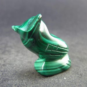Malachite Owl Carving From Congo - 1.0&quot; - 7.9 Grams
