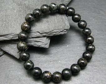 Biotite Mica Genuine Bracelet ~ 7 Inches  ~ 8mm Round Beads