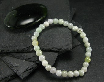 Jade Jadeite Genuine Bracelet ~ 7 Inches  ~ 6mm Round Beads