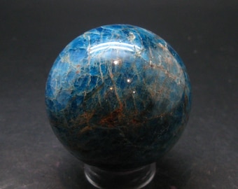 Large neon blue Apatite sphere from Madagascar- 362.8 - 2.3"