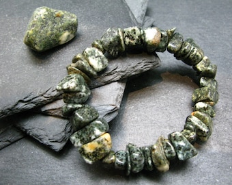 Preseli Stonehenge Bluestone Genuine Bracelet ~ 7 Inches  ~ 12mm Tumbled Beads