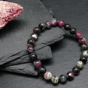 Eudyalite Eudialyte & Aegerine Genuine Bracelet ~ 7 Inches  ~ 8mm Round Beads