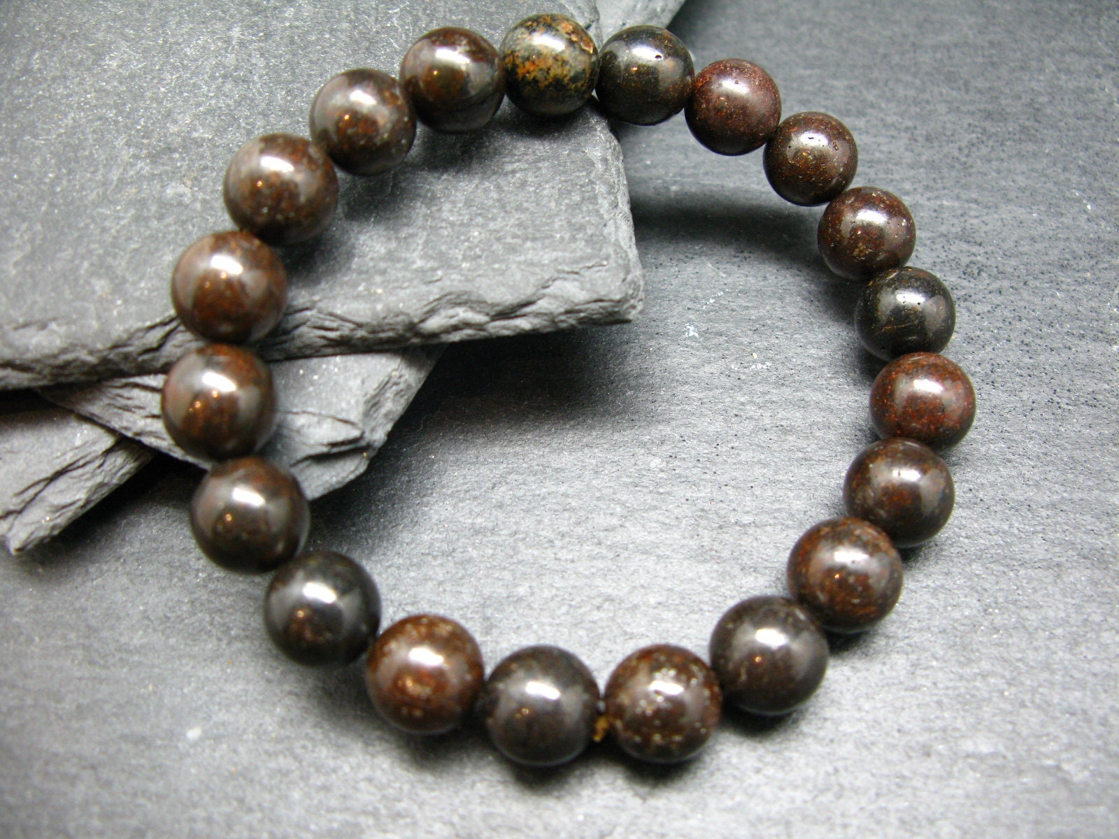 Vortexite Genuine Bracelet ~ 7 Inches  ~ 10mm Round Beads