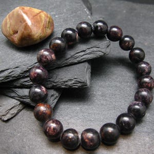 Bustamite Genuine Bracelet ~ 7 Inches  ~ 10mm Round Beads