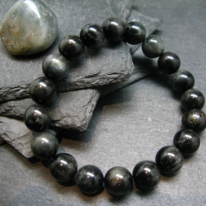 Cats Eye Genuine Bracelet ~ 7 Inches  ~ 10mm Round Beads