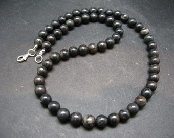 Rare ISUA Stone Necklace Beads from Greenland - 18" - 8mm Round Beads