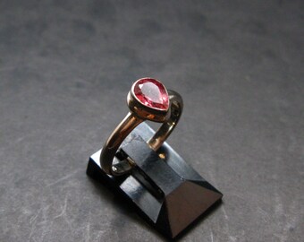 Pink Tourmaline Silver Ring From Brazil - 2.16 Grams - Size 6