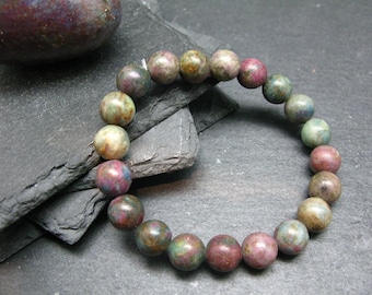 Ruby in Kyanite Genuine Bracelet ~ 7 Inches  ~ 10mm Round Beads