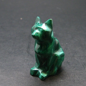 Malachite Cat Carving From Congo - 1.5&quot; - 25.71 Grams